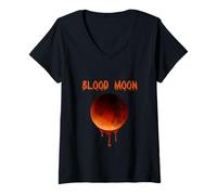 Donna Blood Moon 2018 Total Lunar Eclipse 2018 - Maglietta Maglietta con Collo a V