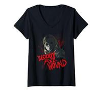 Donna Bloody Axe Wound Mask Maglietta con Collo a V