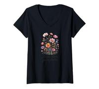 Donna Bloom where you're planted, citazione motivazionale Maglietta con Collo a V