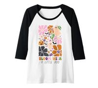 Donna Bloom with Little Boo Halloween Floral Pumpkin Girls Maglia con Maniche Raglan