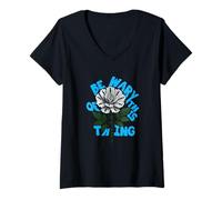 Donna Blue Ain't Nothing Sweet Blue Grafica Maglietta con Collo a V