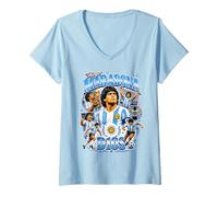Donna Blue Ridge Mountains Banjo Bear Retro Maglietta con Collo a V
