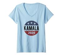 Donna Blue Wave Retro Vintage Campaign Election Kamala Harris 2020 Maglietta con Collo a V