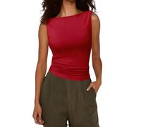 Donna Blusa Estate Fiori Casual Top Ampia Scollo Alto Eleganti Canottiera Senza Maniche Basic Shirt Tinta Unita 2025 Nuovo Stile Alta Qualità