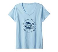 Donna Boat Yacht Captain Design Sailing Ship Sailor Maglietta con Collo a V