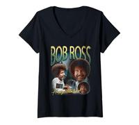 Donna Bob Ross Homage Maglietta con Collo a V