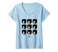 Donna Bob Ross Pop Art Maglietta con Collo a V