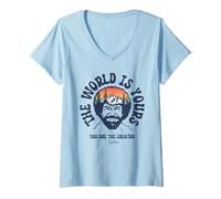 Donna Bob Ross The World Is Yours Maglietta con Collo a V