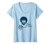 Donna Bob Ross TV's Favorite Painter Maglietta con Collo a V