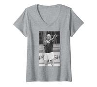 Donna Bobby Charlton Football Legend Ultima Partita del Manchester United Maglietta con Collo a V