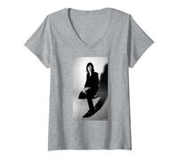 Donna Bobby Gillespie Primal Scream Singer Ritratto Andy Willsher Maglietta con Collo a V