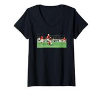 Donna Bobby Moore Inghilterra V Germania Ovest 1966 Coppa del Mondo di Calcio Maglietta con Collo a V