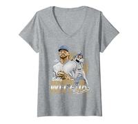 Donna Bobby Witt Jr. | Giocatore di Baseball MLB di Kansas City | MLBBWI302N Maglietta con Collo a V