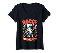 Donna Bocce Like There's No Tomorrow Maglietta con Collo a V