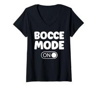 Donna Bocce Mode ON - Vestito per Giocatori di Bocce Bocce Ball Maglietta con Collo a V
