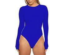 Donna Body Elegant Maglietta Manica Lunga Bodysuit Elastico Top Slim Fit Solido Bodys da Ballo Danza Yoga Fitness S Dear-XiaoBao