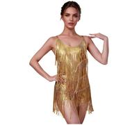 Donna Body Ginnastica Artistica Abito Ballo Latino Tango con Frange | Monopezzo,Salopette Corta,Sequins,Feste Di Fine Scuola,Costume Con Frange,Samba,Rumba,Latino,Tango,Sala,Jazz,Saggio