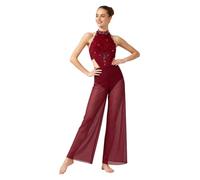 Donna Body Ginnastica Intera Jumpsuit Pattinaggio Tutina Un Pezzo | Unitard Da Ballo,Ruvidato Frontalmente,Tinta Unita,Competizioni,Ginnastica,Vacanza,Festa Di Danza,Swing,Carnevale,Saggio