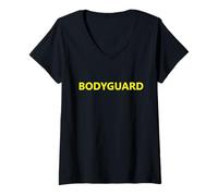 Donna Body Guard Bodyguard Sicurezza Evento Personale Lavoro Uniforme Maglietta con Collo a V