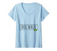 Donna Bog Walk Country Giamaica Viaggio in famiglia Giamaicano Uomini Donne Maglietta con Collo a V