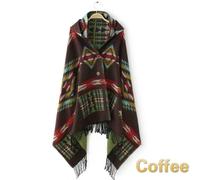 Donna Boho Nappa Mantello con Cappuccio Scialle Caldo Inverno Giacca