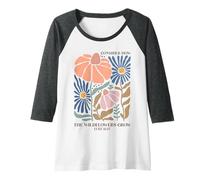 Donna Boho Wildflower Bibbia Verse Inspirational Floral Donne Adolescenti Maglia con Maniche Raglan