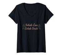 Donna Boho Yoga Spirituale Regalo Per Yogi Mindful Lotus Flower Maglietta con Collo a V