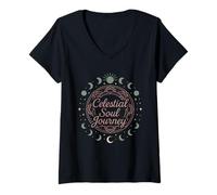 Donna Boho Yoga Spirituale Regalo Per Yogi Mindful Lotus Flower Maglietta con Collo a V