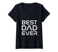 Donna Bold & Futuristic Best Dad Ever Father's Day Maglietta con Collo a V