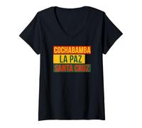 Donna Bolivia Città Cochabamba, La Paz, Santa Cruz Bandiera Boliviana Maglietta con Collo a V