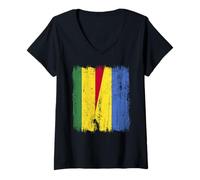 Donna Bolivia Ucraina Mezza Bandiera Boliviano Patrimonio ucraino Maglietta con Collo a V