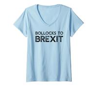 Donna Bollocks a Brexit Remainer Regno Unito Rimane nel Meme UE Maglietta con Collo a V