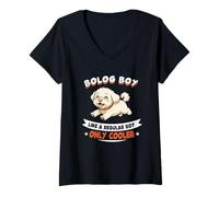 Donna Bolog Boy, Like A Regular Boy Only Cooler - Cane Afgano Maglietta con Collo a V