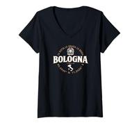 Donna Bologna Italia Coordinate Etichetta 2C Maglietta con Collo a V