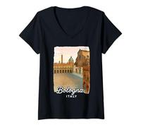 Donna Bologna Italia Maglietta con Collo a V