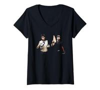 Donna Bon Scott & Angus Young ACDC Bere da Cazzo Barnatt Maglietta con Collo a V