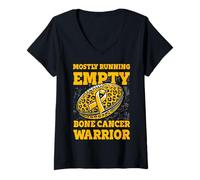 Donna Bone Cancer Football Warrior Principalmente in Esecuzione Vuota Maglietta con Collo a V