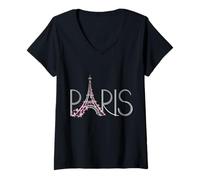 Donna Bonjour Paris, Hello Paris Maglietta con Collo a V