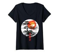 Donna Bonsai Tree Calmness Japanese Landscape Aesthetic Buddhist Maglietta con Collo a V