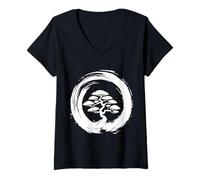 Donna Bonsai Tree Whisperer - Funny Japanese Zen Gardener Design Maglietta con Collo a V