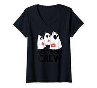 Donna Boo Boo Crew Fantasma Infermiere Meme Divertente Infermiera Halloween Maglietta con Collo a V