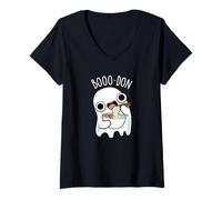 Donna Boo-Don Divertente Gioco di Parole Udon Maglietta con Collo a V