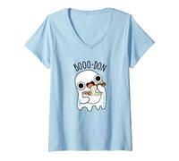 Donna Boo-Don Divertente Gioco di Parole Udon Maglietta con Collo a V