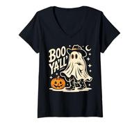 Donna Boo Y'All - Costume da Cowgirl con Fantasma Divertente, per Halloween Maglietta con Collo a V