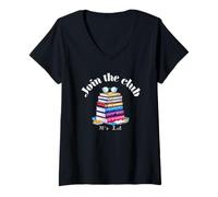 Donna Book Day Join The Club Maglietta con Collo a V