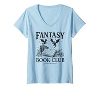 Donna Book Dragon Fantasy Era Reader Book Club Bookish Books Lover Maglietta con Collo a V