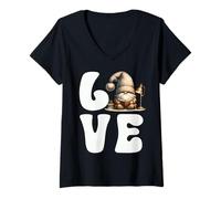 Donna Book Lover GNOME Graphic for Women And Men Who Love Reading Maglietta con Collo a V