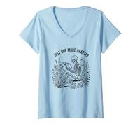 Donna Book Lover One More Capitolo Floral Dark Academia Maglietta con Collo a V