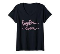Donna Book Lover Pink Script Minimal Reader - Libro per Biblioteca estetica Maglietta con Collo a V