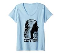 Donna Bookish Girl Life Of Fact And Fiction Lettore di libri Maglietta con Collo a V